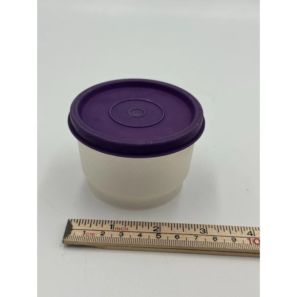 Tupperware Clear Snack Container With Purple Lid